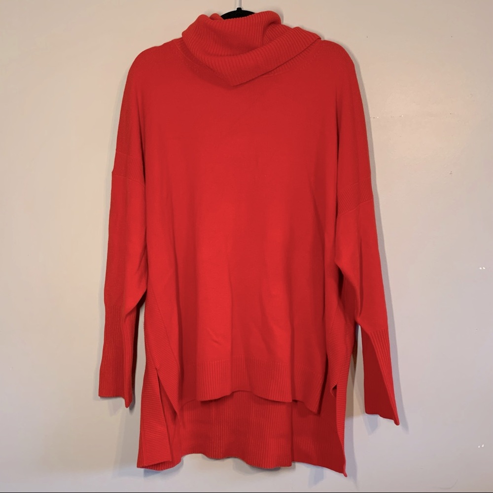 2X French Connection NWT super soft red cowl neck hi low sweater
